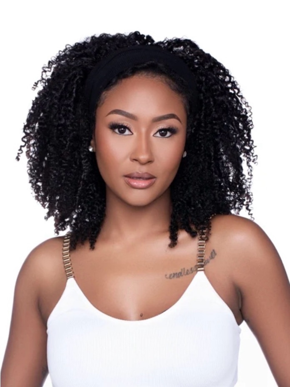Headband Curly Wig in Natural Black — Ready-to-Wear Volume